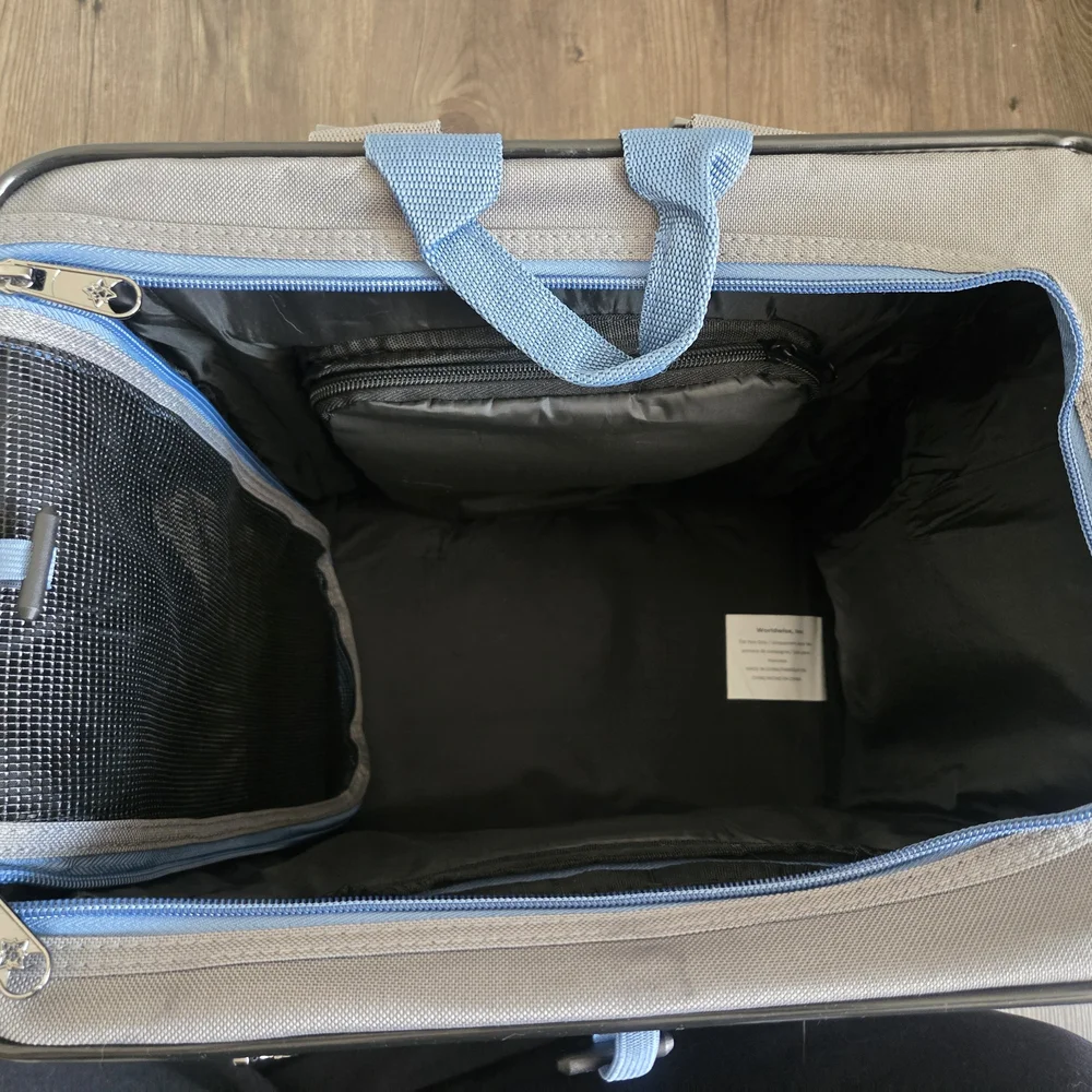 Sherpa Trek Tote Pet Carrier Backpack Gray Blue NWT Small Dog Cat Travel Bag